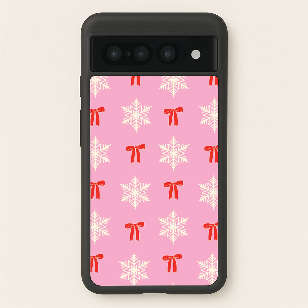 Coquette Bows And Snowflakes Pattern Google Pixel 7 Pro Case
