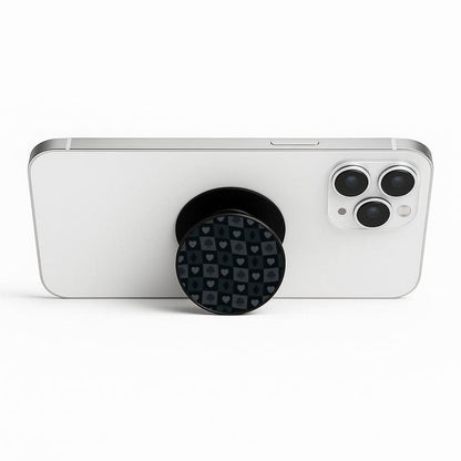 Card Suits Pattern Black Phone Stand