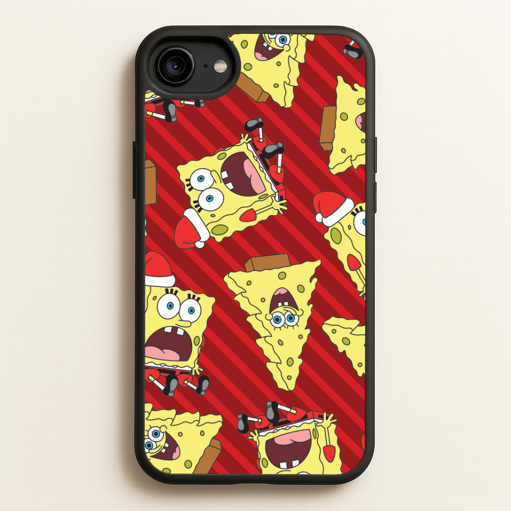 Christmas Cartoon Sponge Stripes Pattern iPhone 6 / 7 / 8 / SE Case