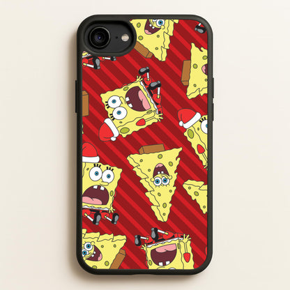 Christmas Cartoon Sponge Stripes Pattern iPhone 6 / 7 / 8 / SE Case