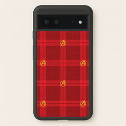 Superhero Team Red Tartan Pattern Google Pixel 7 Case