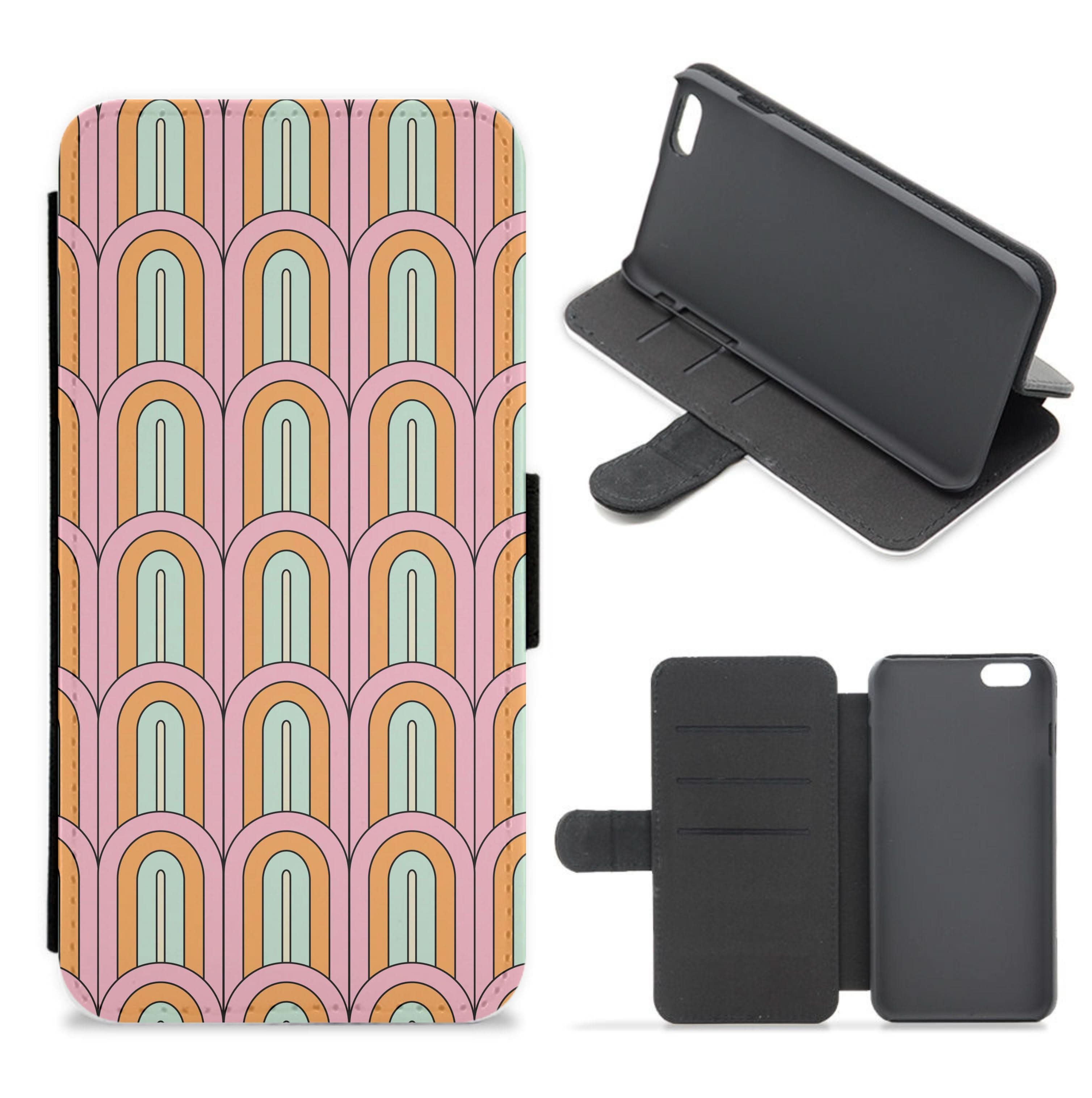 Pastel Retro Arches Pattern Flip / Wallet Phone Case