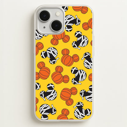 Pumpkin And Mummy Mouse Pattern iPhone 13 Case
