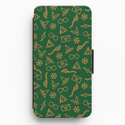 Christmas Wizard Icons Pattern Flip / Wallet Phone Case
