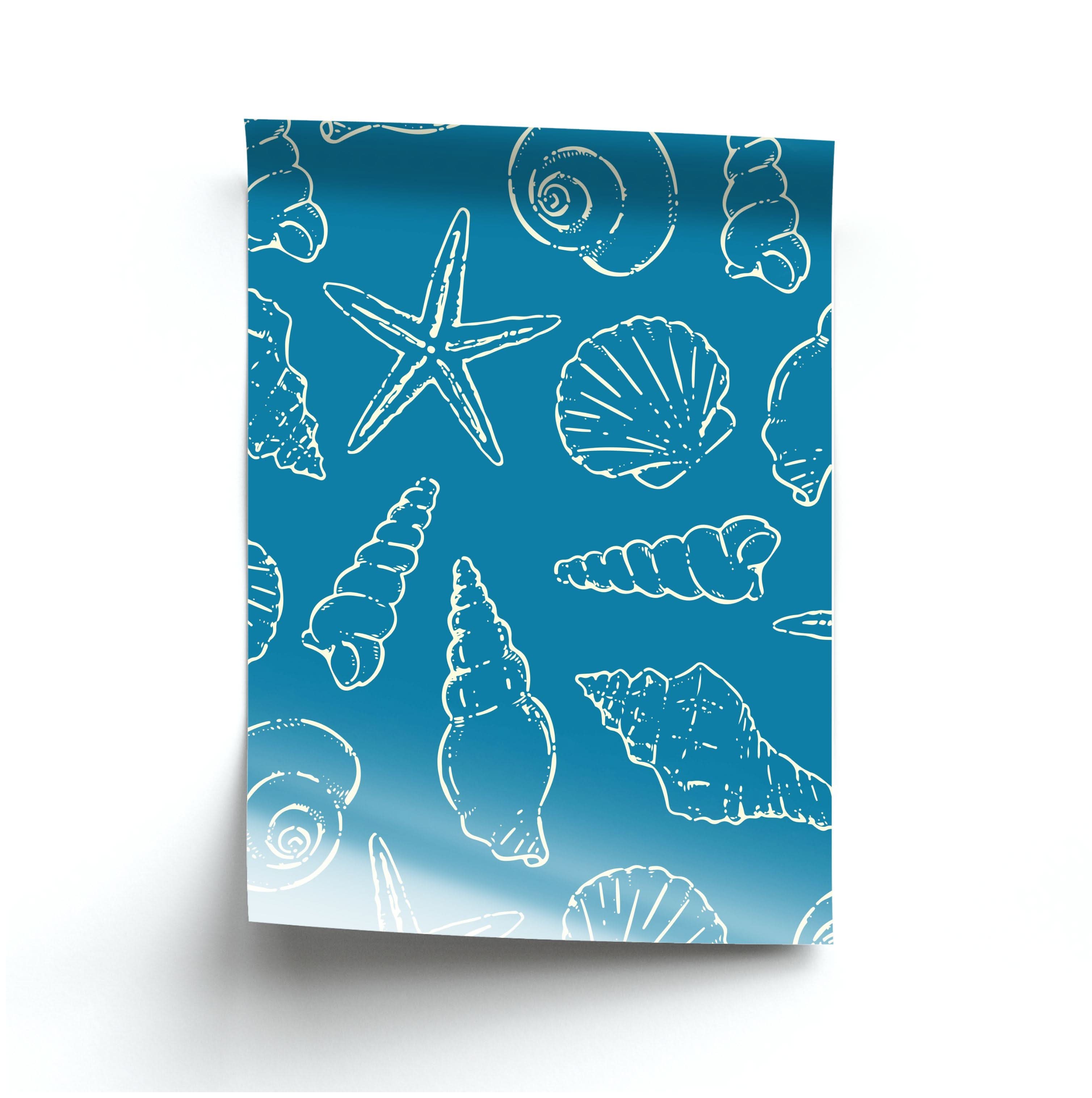 Sketched Shells Pattern Poster