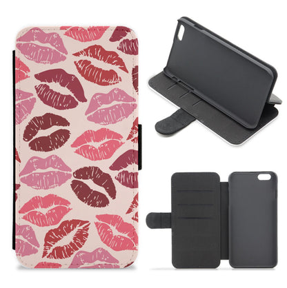 Valentine's Lips Pattern Flip / Wallet Phone Case