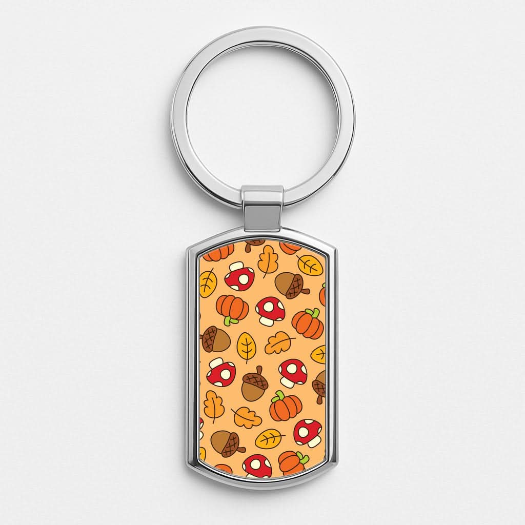Cartoon Autumn Icons Pattern Luxury Keyring