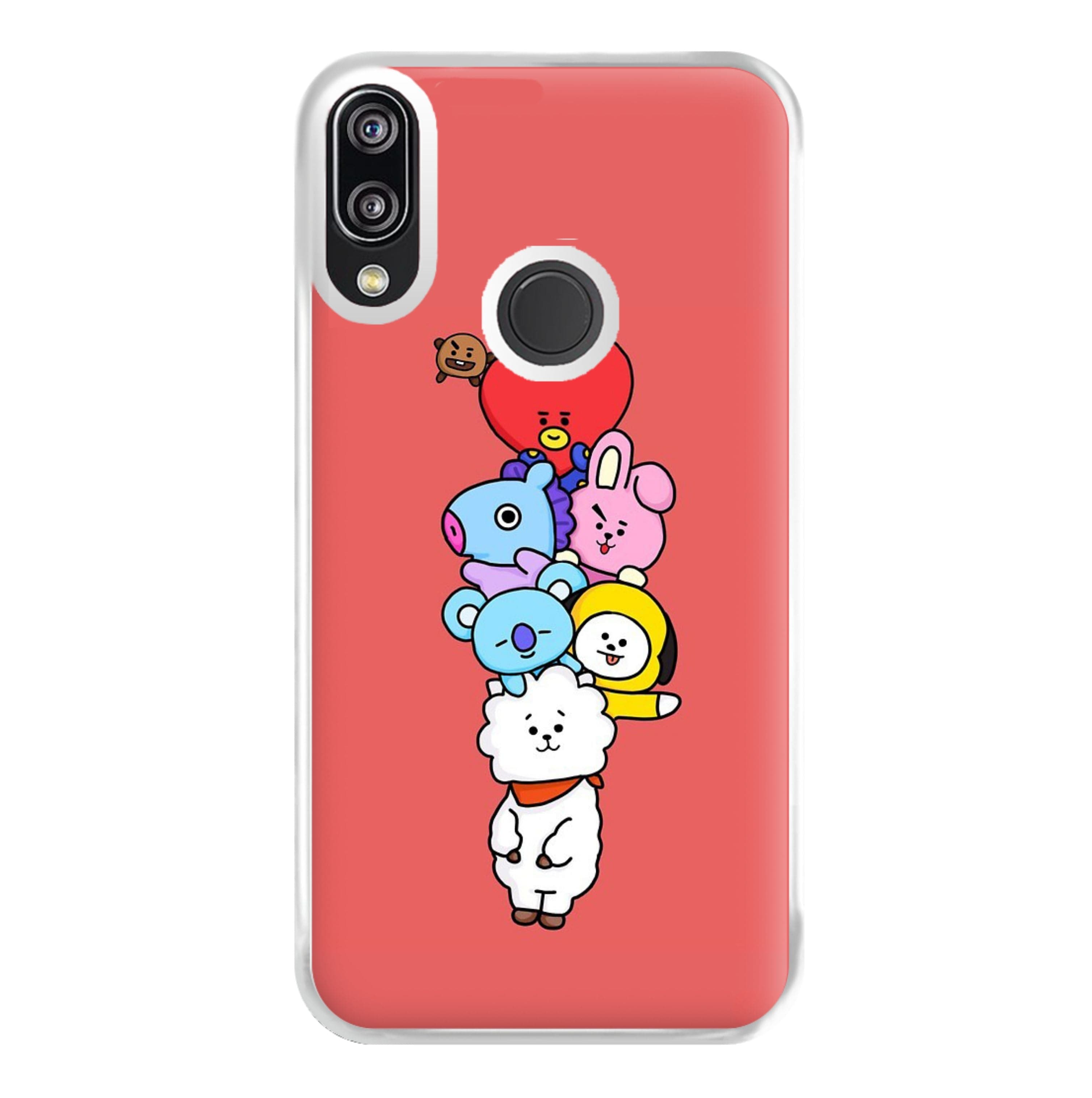 Red BT21 - RJ, Mang, Koya, Chimmy, Cooky, Shooky, Tata - K Pop Phone Case