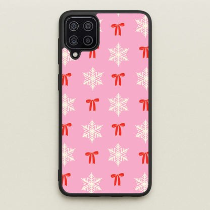 Coquette Bows And Snowflakes Pattern Galaxy A12 Case