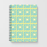 Square Abstract Flowers Blue Notebook