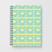 Square Abstract Flowers Blue Notebook 1