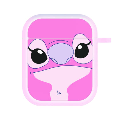 Cute Pink Alien Face AirPods Case