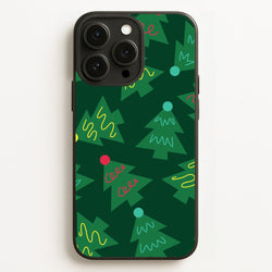 Abstract Christmas Trees Pattern iPhone 16 Pro Case