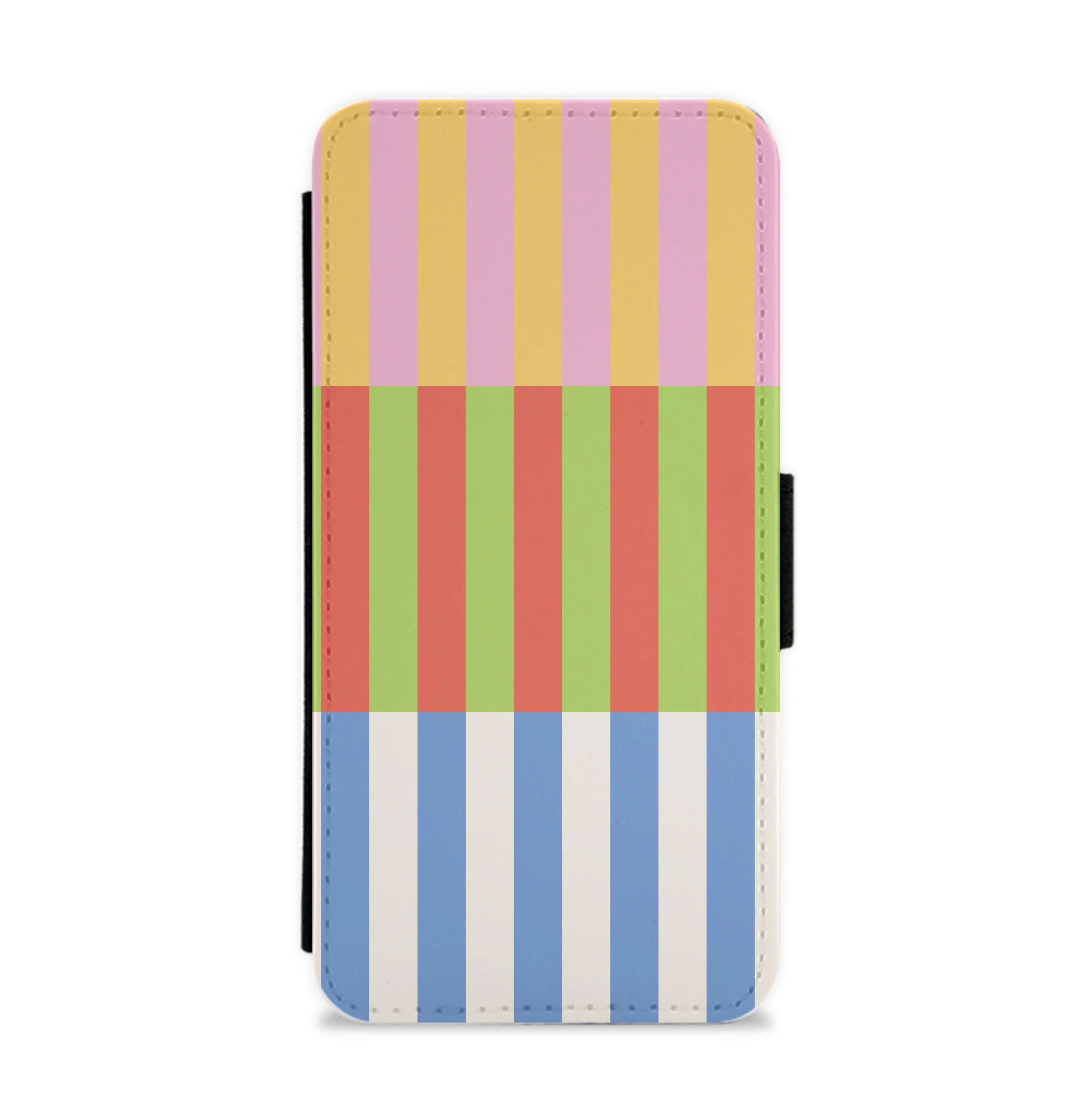 Colourful Stripes Pattern Flip / Wallet Phone Case