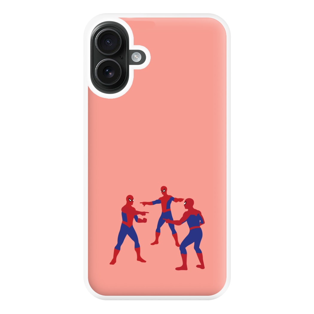 Spider Hero Pointing Meme iPhone 16 Plus Case