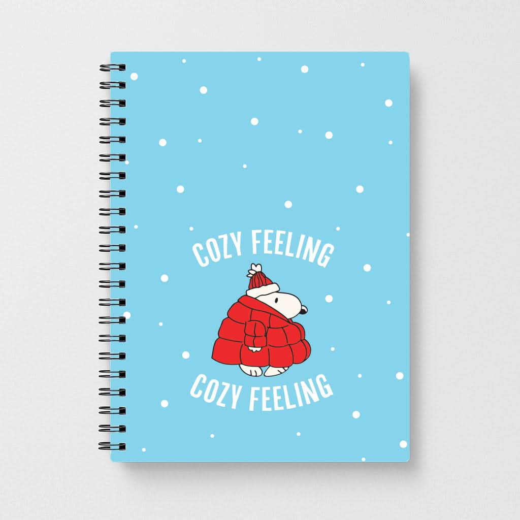 Cozy Feeling Cartoon Beagle Puffer Jacket Notebook