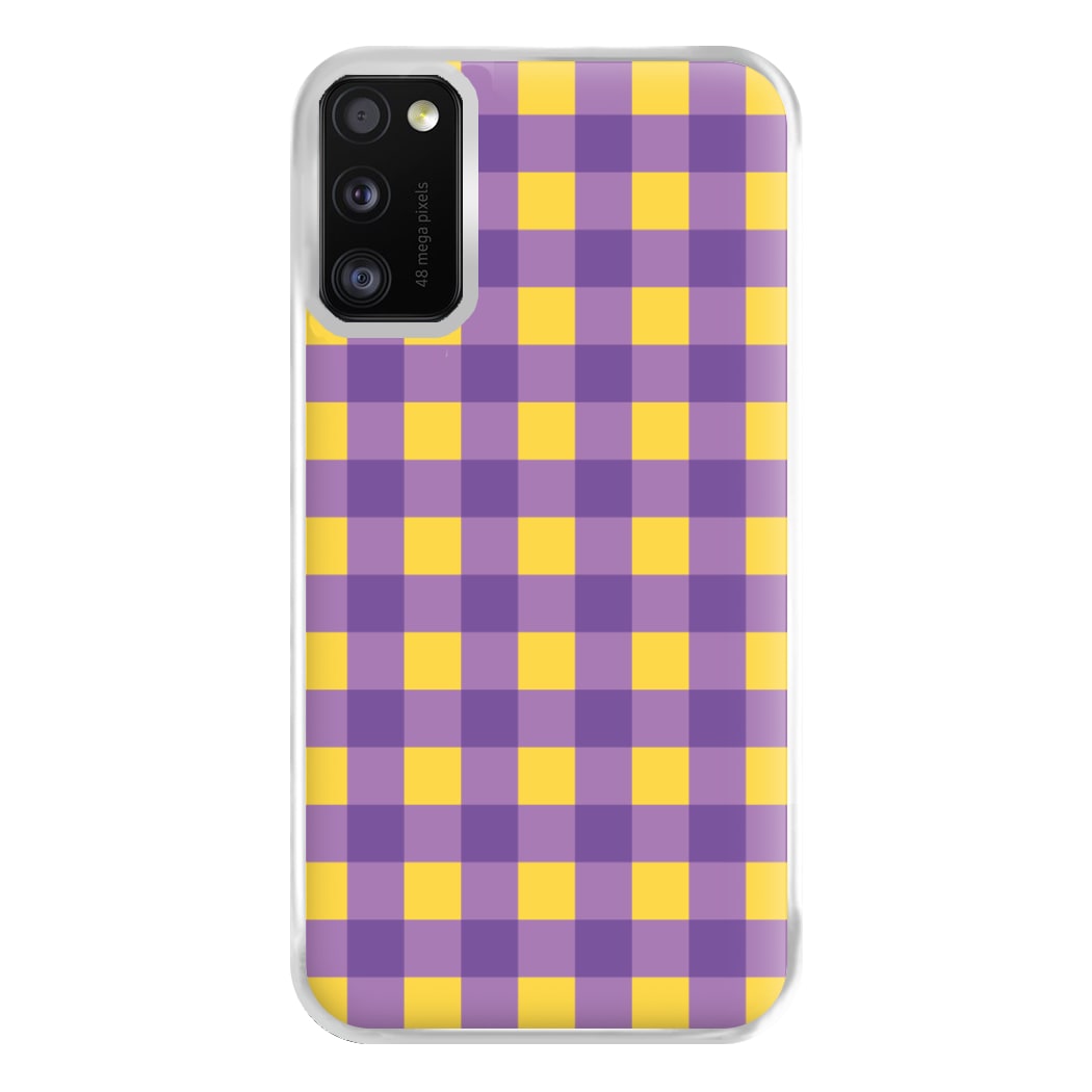 Purple And Yellow Checkered Pattern Galaxy A41 Case