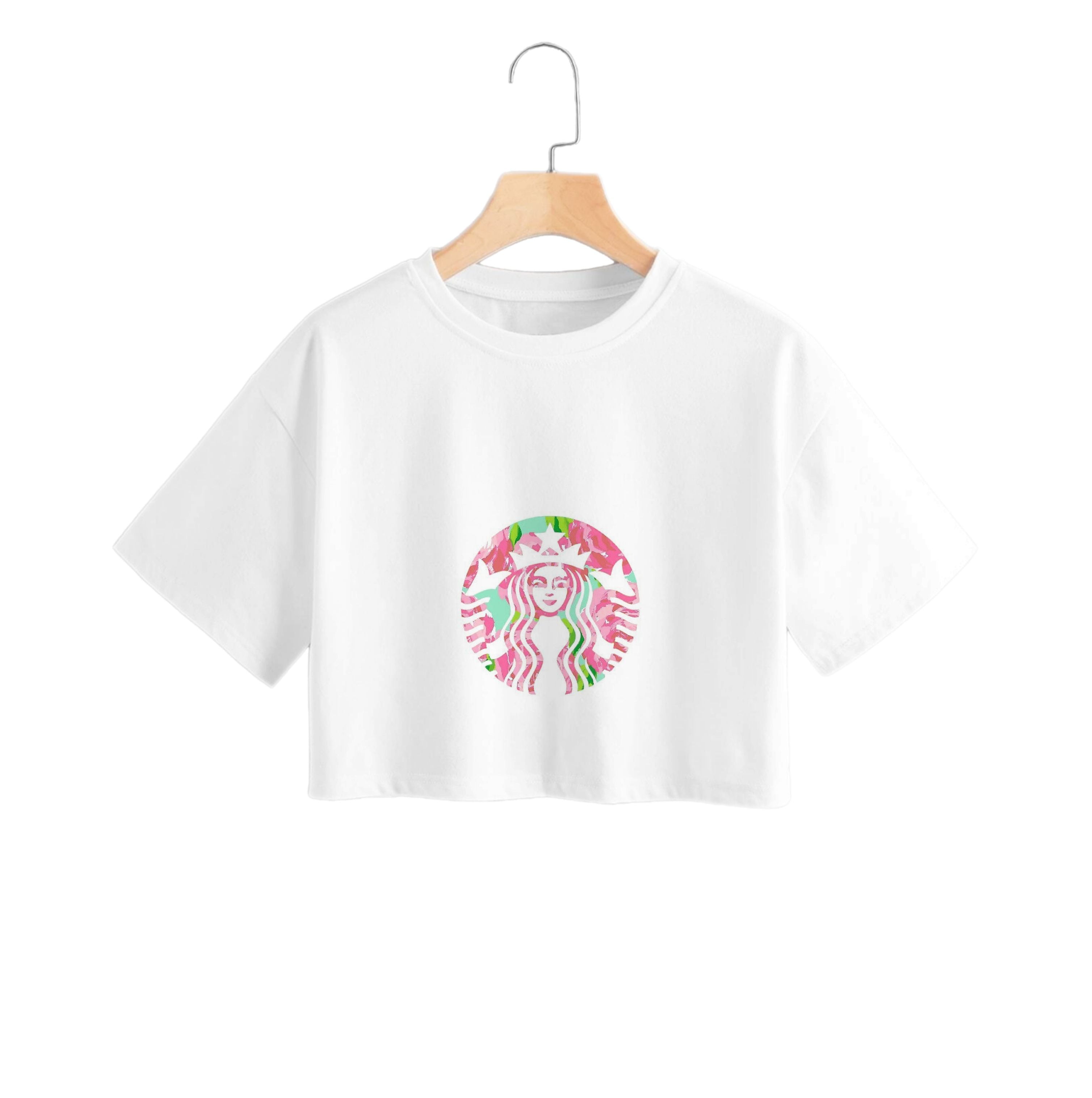 Pink Coffee Logo Crop Top