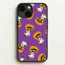 Cartoon Beagle Pumpkin Pattern iPhone 13 Mini Case