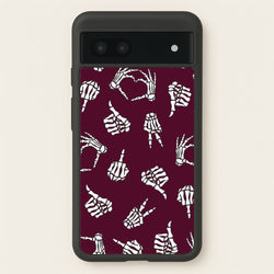 Skeleton Hands Pattern Google Pixel 7a Case
