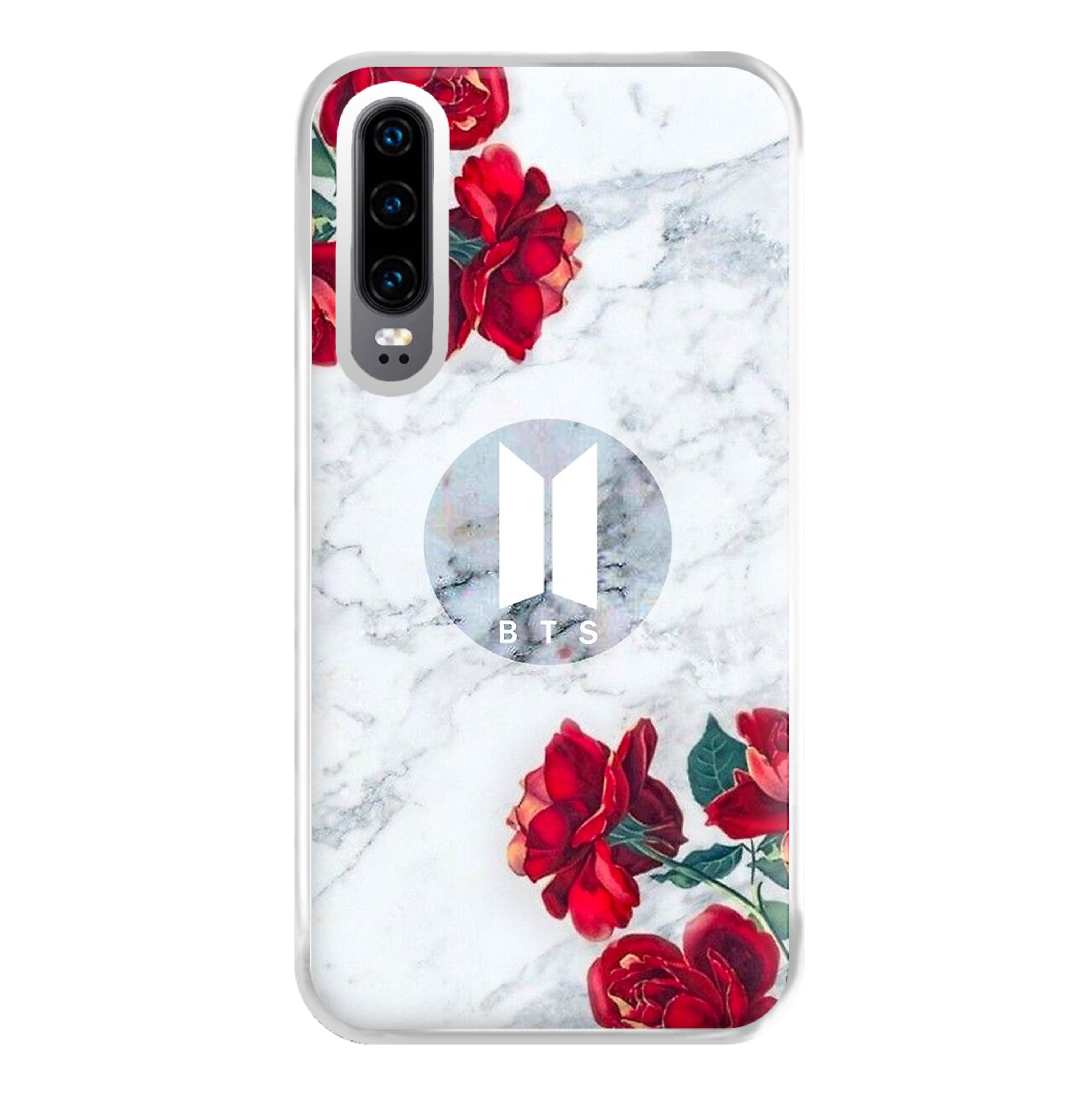 K-Pop Band Logo Marble Roses Phone Case