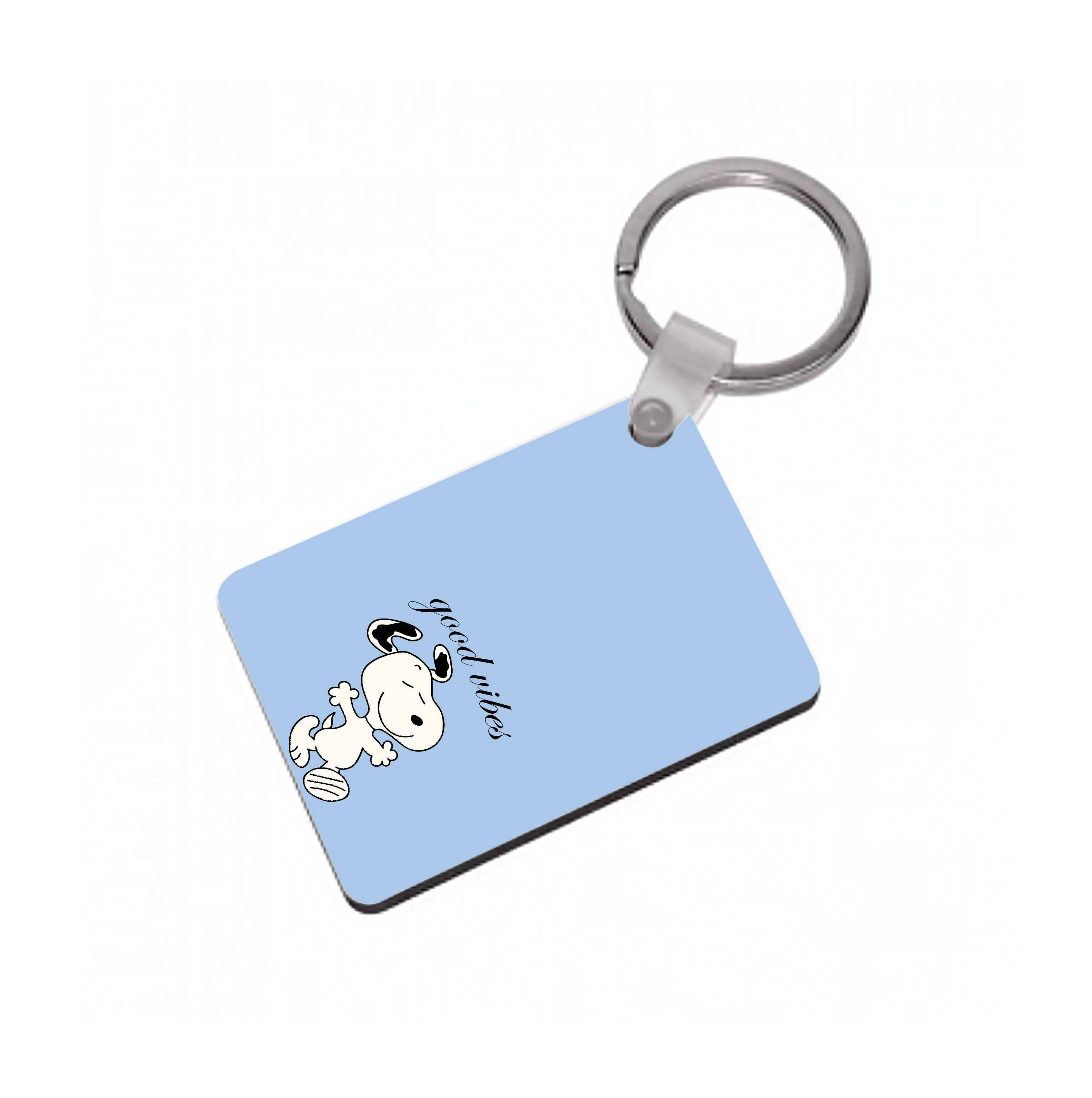 Good Vibes Cartoon Beagle Keyring