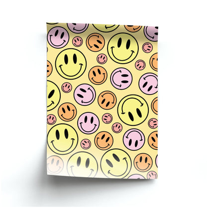 Retro Smileys Pattern Poster