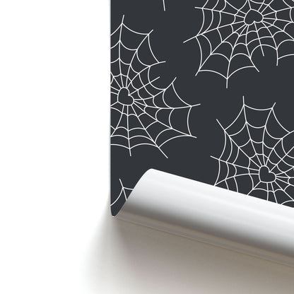 Spiderweb Hearts Pattern Poster
