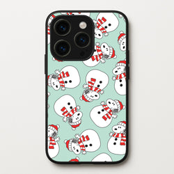 Cartoon Beagle Snowman Pattern iPhone 15 Pro Case