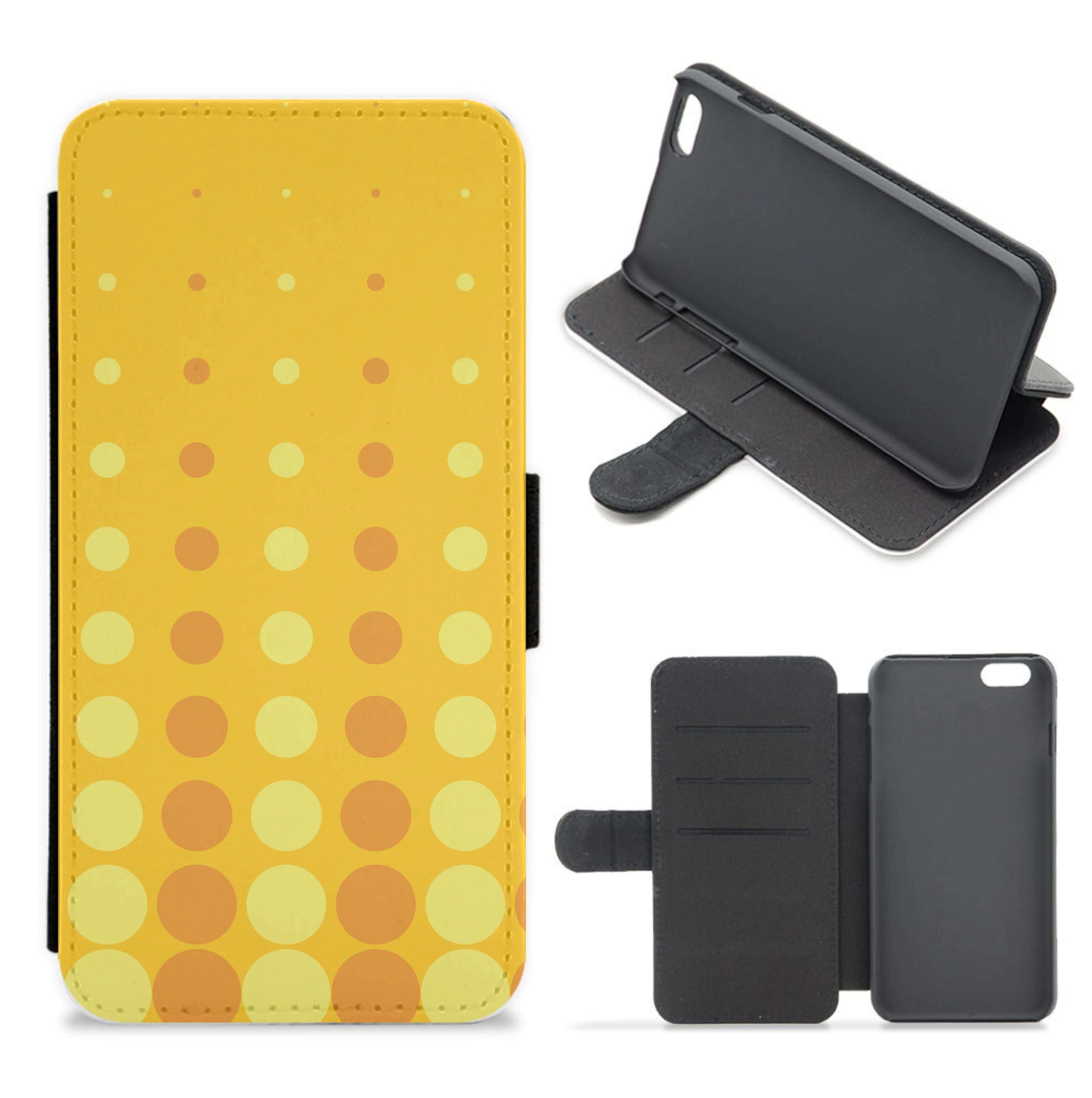 Yellow And Orange Dots Abstract Pattern Flip / Wallet Phone Case