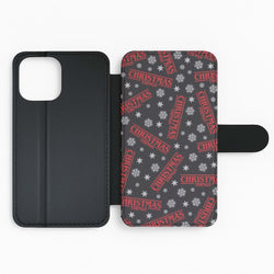Christmas Things Snowflake Pattern Flip Phone Case
