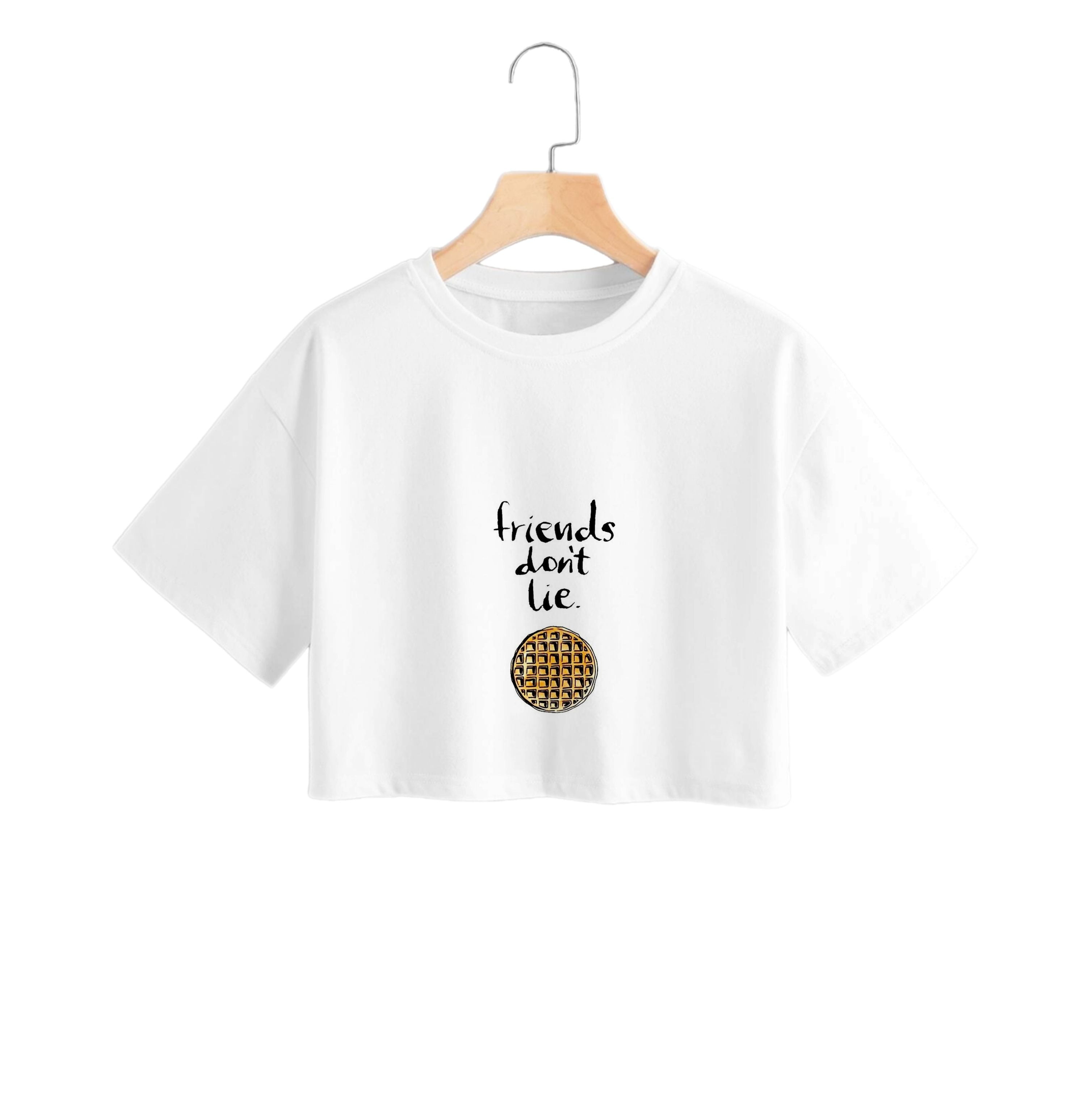 Friends Don't Lie Waffle Crop Top