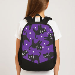 Cartoon Black Cats And Stars Pattern School Bag