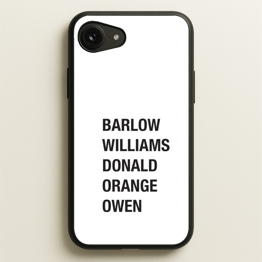Take Band Members Names iPhone 16e Case