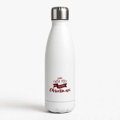 We Wish You A Merry Christmas Quote White Water Bottle