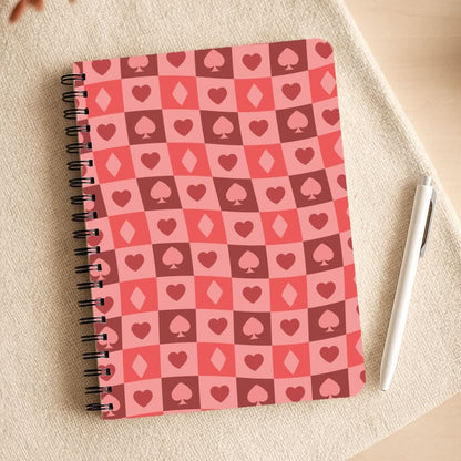 Card Suits Pattern Red Notepad