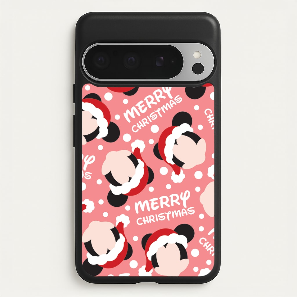 Merry Christmas Cartoon Mouse Pattern Google Pixel 9 Pro XL Case