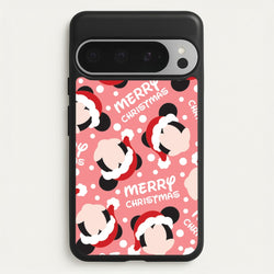 Merry Christmas Cartoon Mouse Pattern Google Pixel 9 Pro XL Case