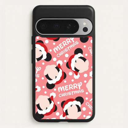Merry Christmas Cartoon Mouse Pattern Google Pixel 9 Pro XL Case