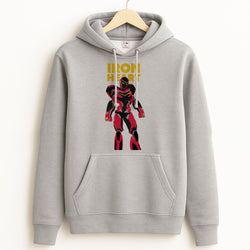 Metal Heart Hero Standing Unisex Grey Hoodie