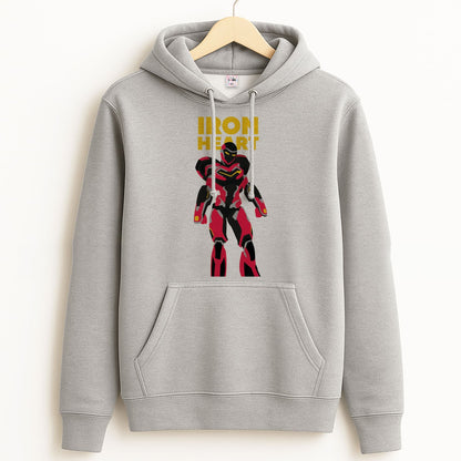 Metal Heart Hero Standing Unisex Grey Hoodie