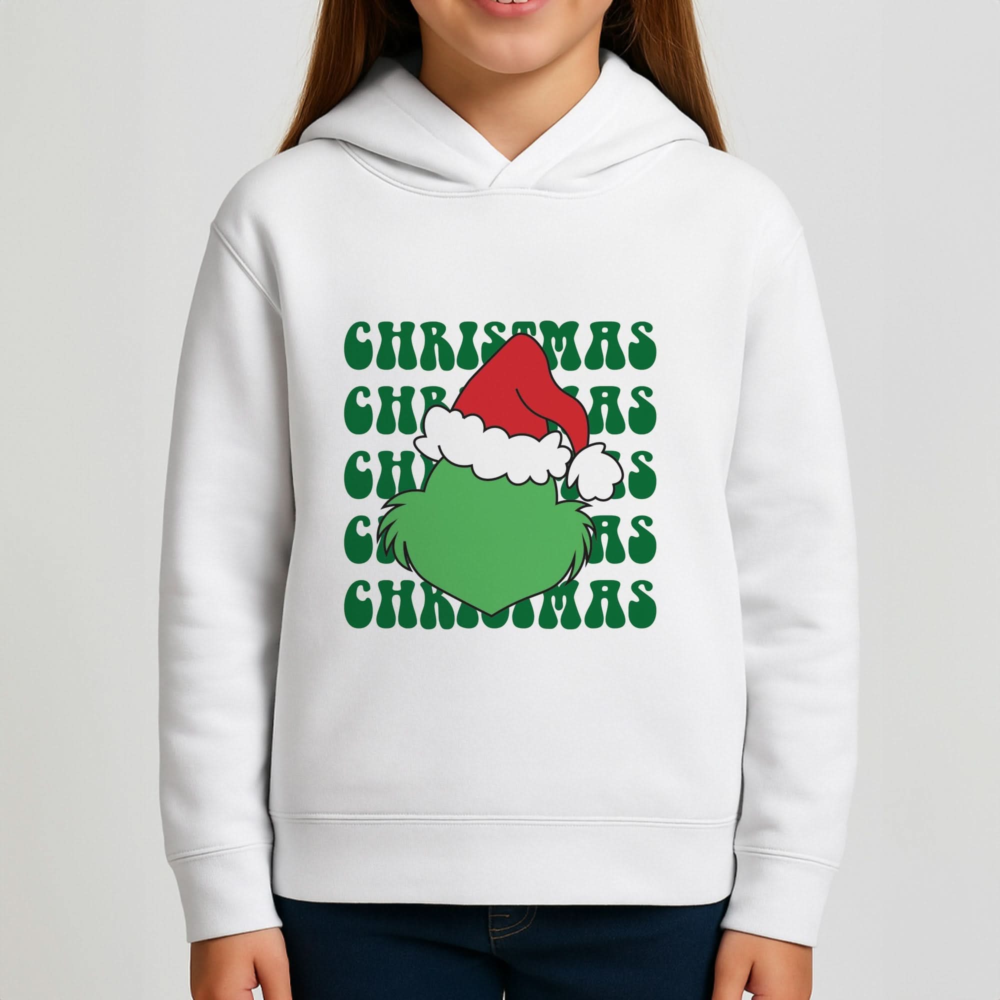 Green Creature Christmas Girls Hoodie