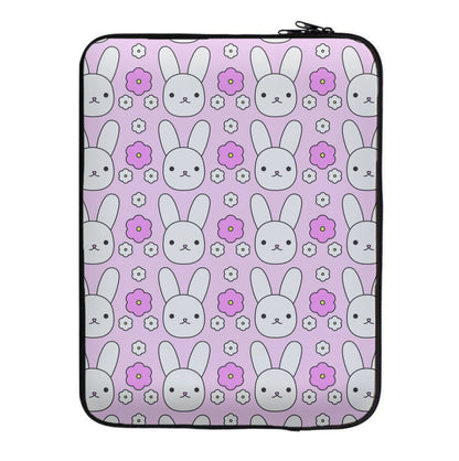 Bunnies And Flowers Pattern Laptop Sleeve