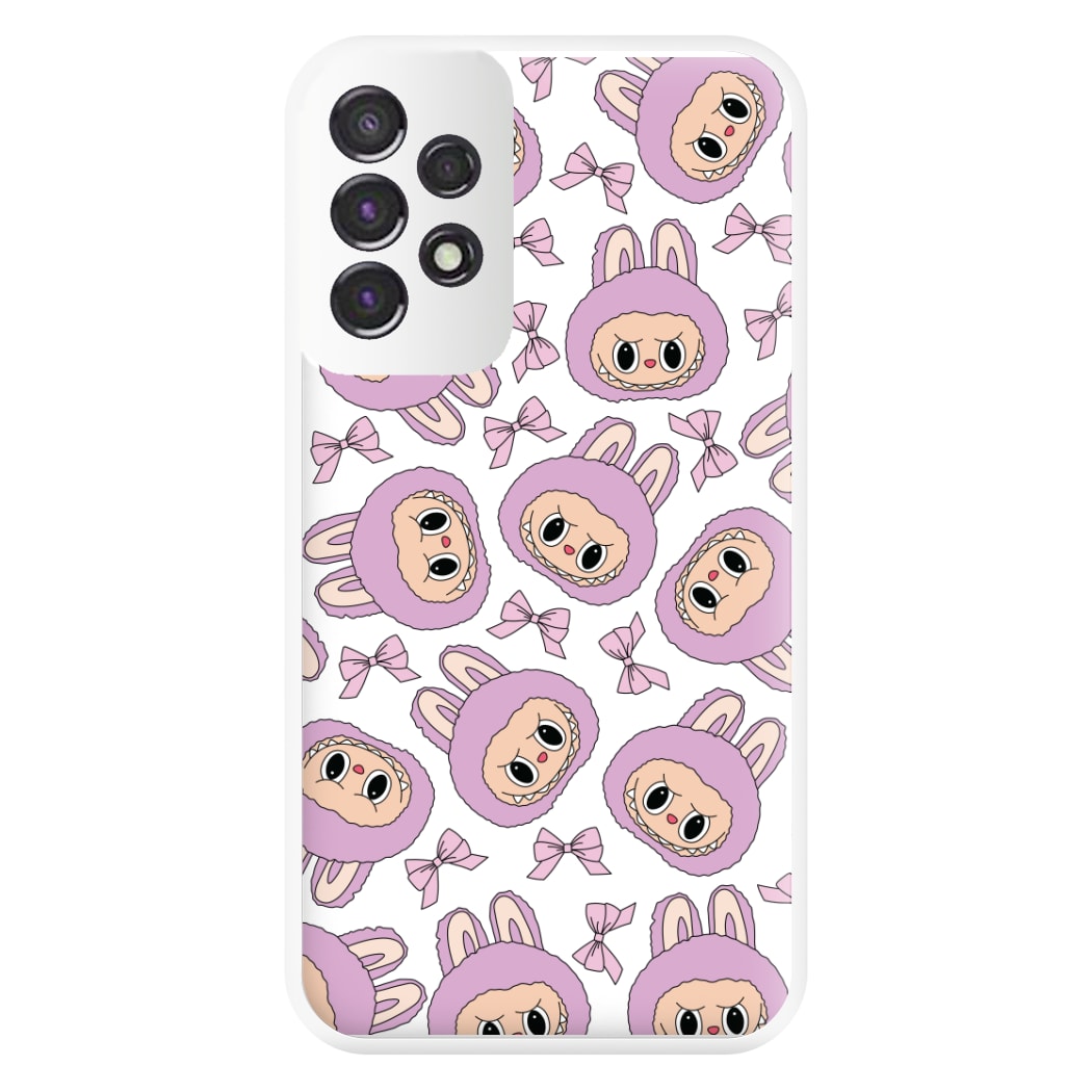 Cute Purple Monster And Bows Pattern Galaxy A53 Case