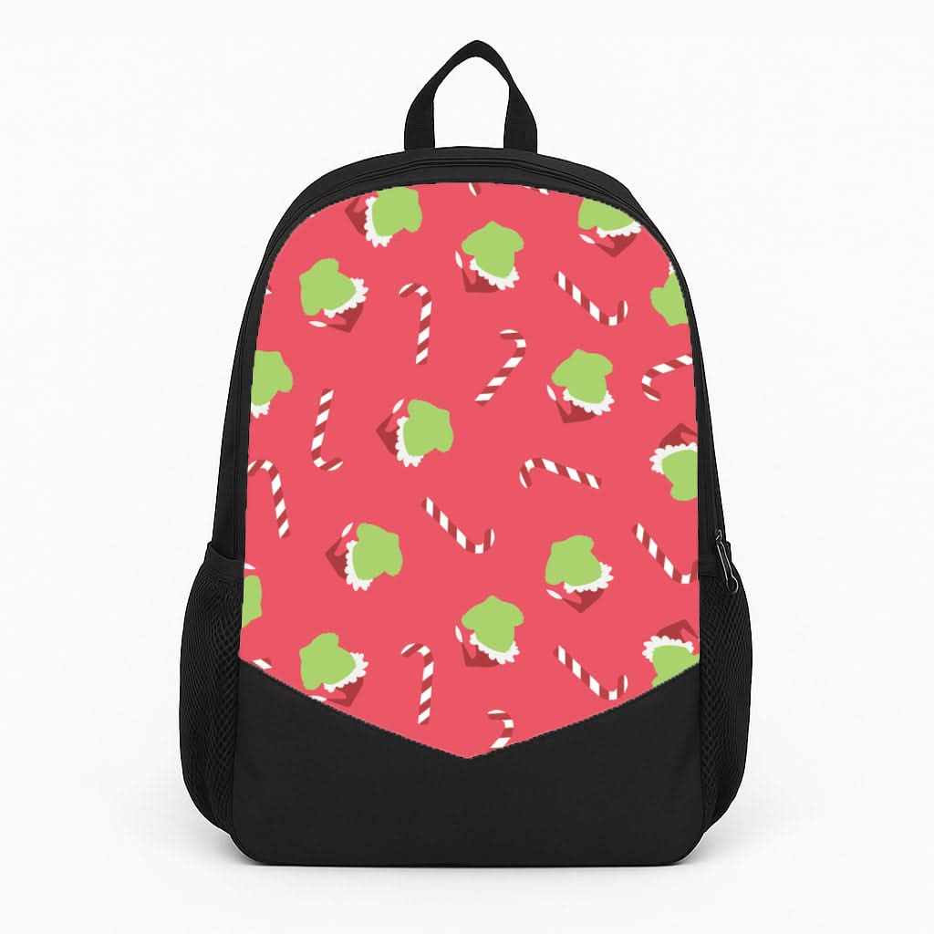 Green Creature And Candy Canes Pattern Backpack