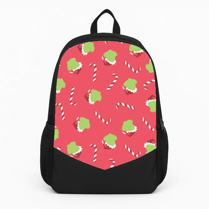 Green Creature And Candy Canes Pattern Backpack