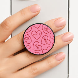 Quote Love Hearts Pattern Phone Grip