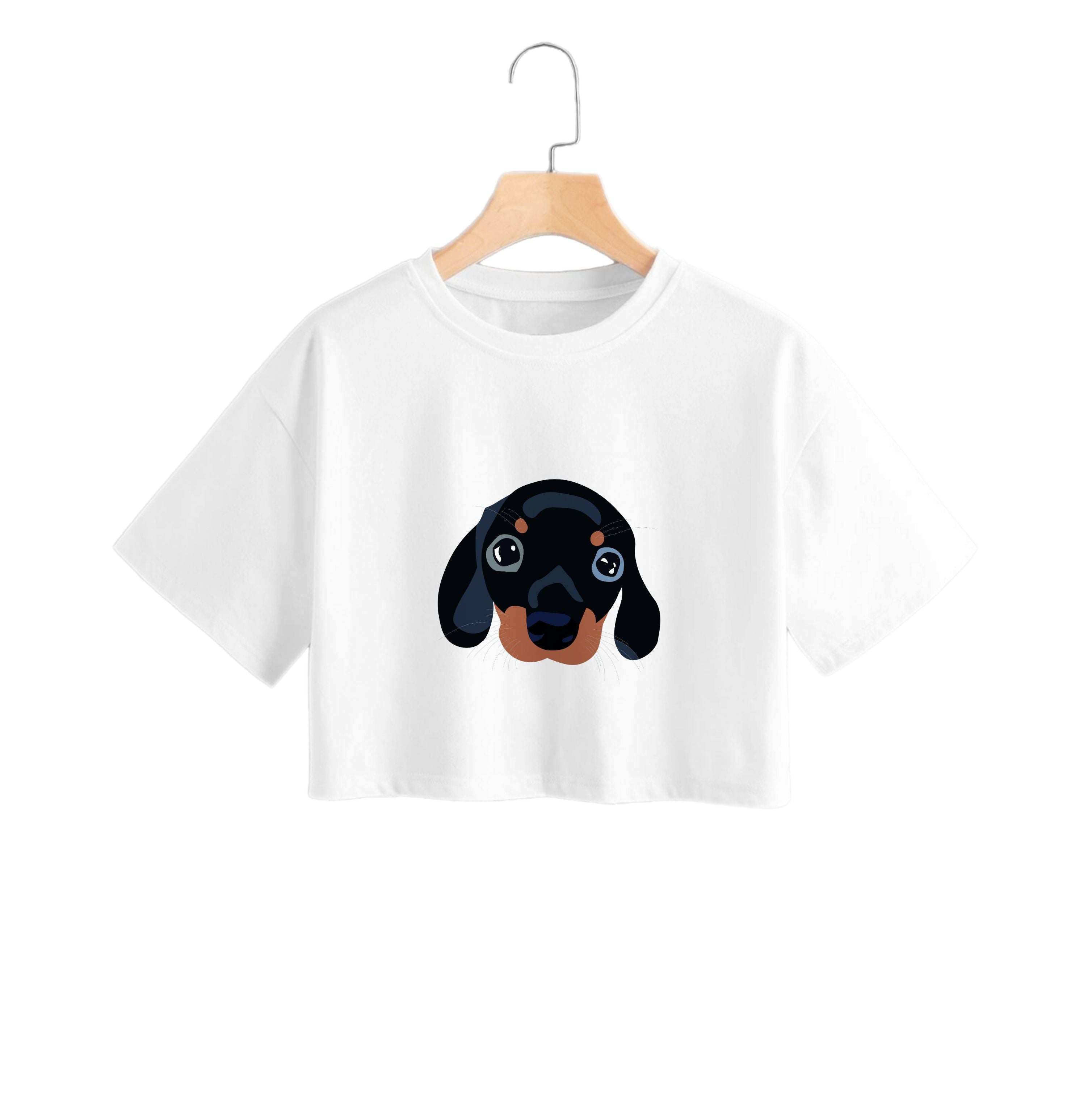 Black - Dachshunds Crop Top