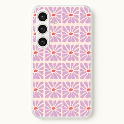 Square Abstract Flowers Mauve Galaxy S25 Plus Case
