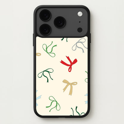 Coquette Christmas Bows Pattern iPhone 17 Pro Case